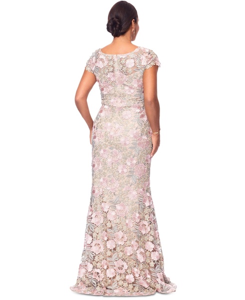 Women's Boat-Neck Short-Sleeve Lace Gown