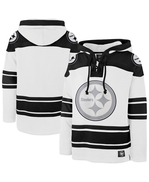 Men's White Pittsburgh Steelers After Image Superior Lacer Pullover Hoodie