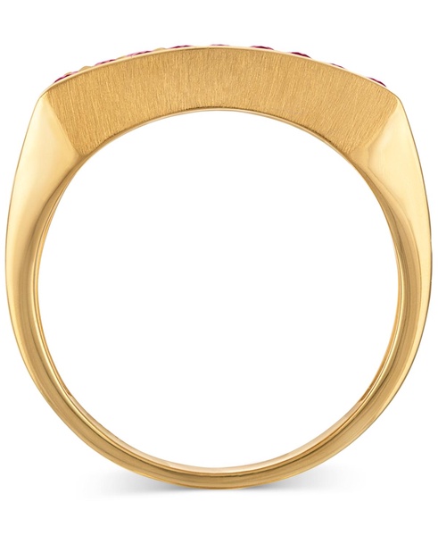 Men's Multi Lab Grown Gemstone Flag Ring (1-3/4 ct. t.w.) in 14k Gold-Plated Sterling Silver