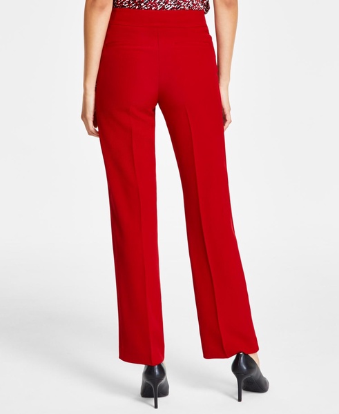 Women's Stretch-Crepe Straight-Leg Pants, Regular & Petite 