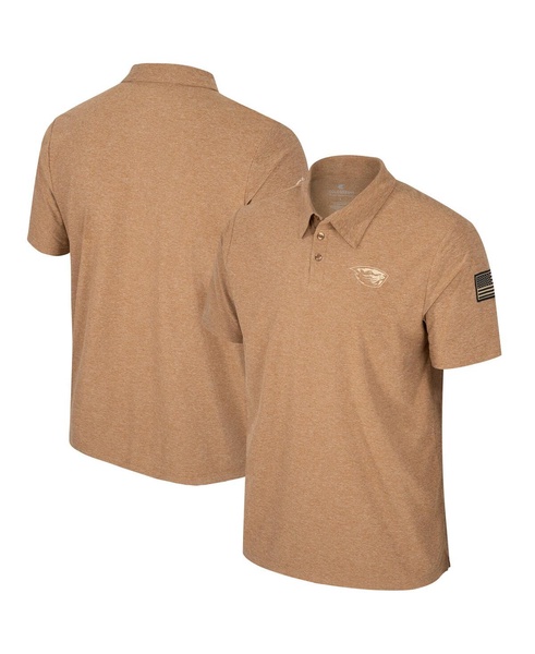 Men's Khaki Oregon State Beavers OHT Military-Inspired Appreciation Cloud Jersey Desert Polo Shirt