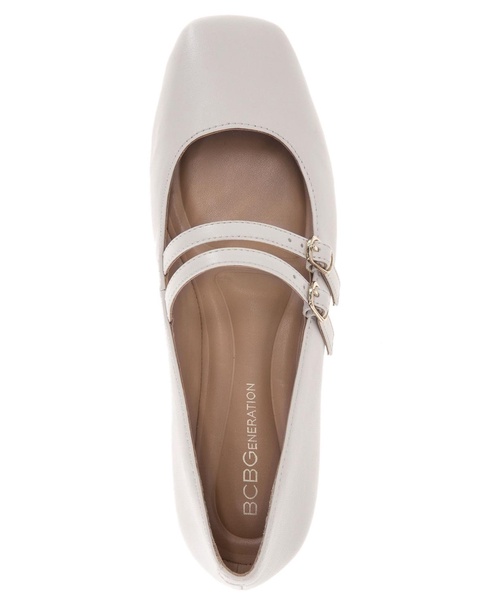 Women's Harisa Slip-On Buckle Square Toe Mary Jane Ballet Flats