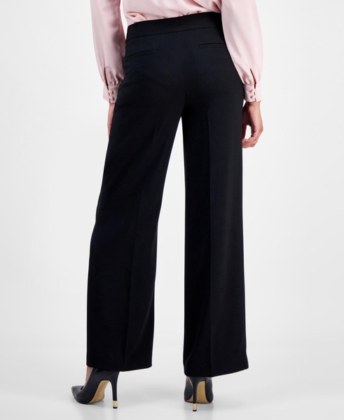Women's High Rise Wide-Leg Crepe Pants, Exclusively at Macy's