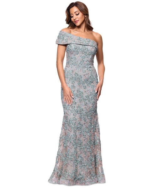 Women's One-Shoulder Soutache Lace Gown