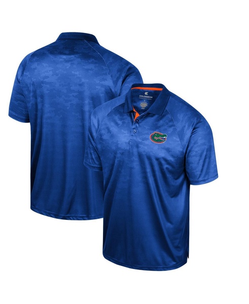 Men's Royal Florida Gators Honeycomb Raglan Polo Shirt