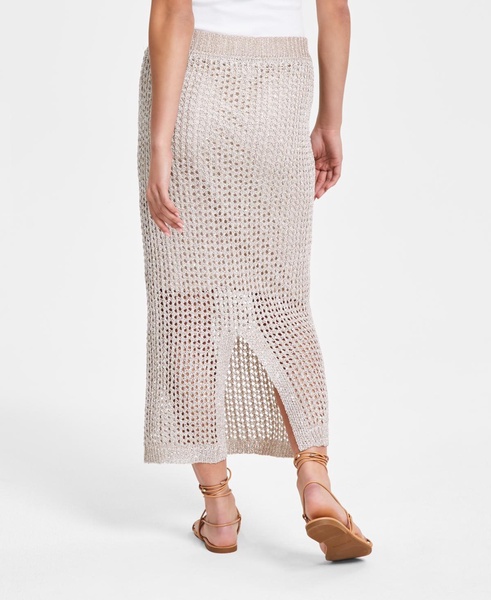 Women's Sparkle-Crochet Pull-On Maxi Skirt, Created for Macy's