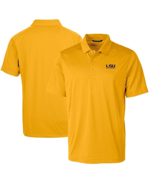 Men's Gold LSU Tigers Alumni Logo Prospect Textured Stretch Polo