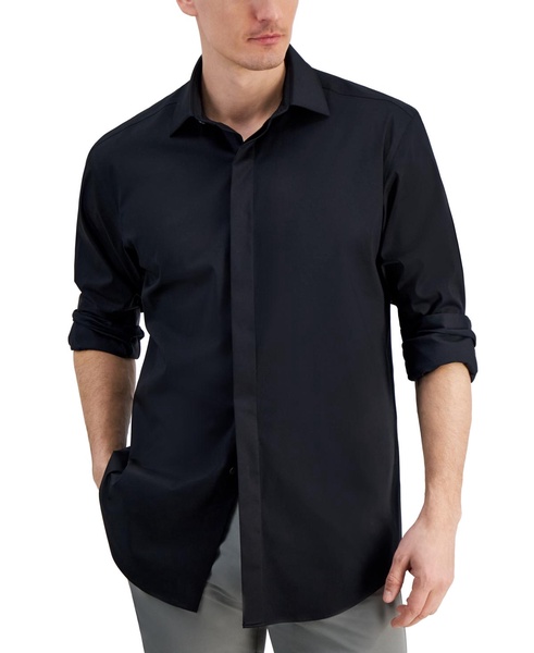 Men's Covered Placket Tuxedo Shirt, Regular & Slim Fit