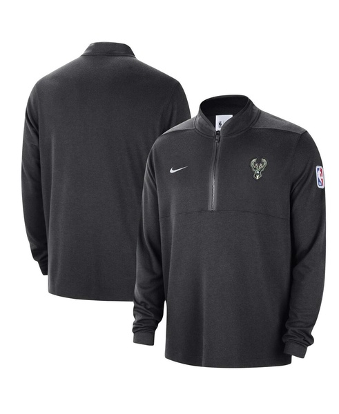 Men's Black Milwaukee Bucks 2023/24 Authentic Performance Half-Zip Jacket