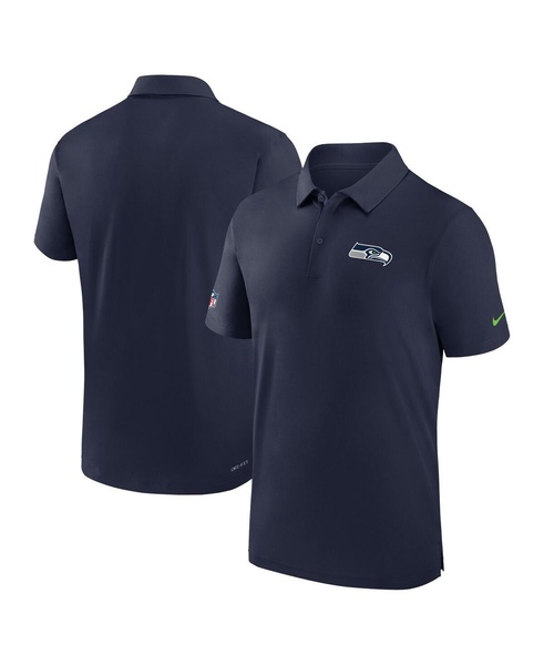 Men's College Navy Seattle Seahawks Sideline Coaches Performance Polo Shirt