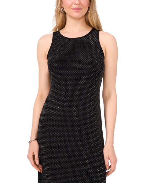 Women's Shine Crewneck Back Keyhole Sleeveless Dress