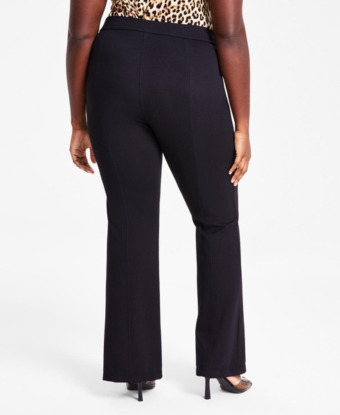 Trendy Plus Size High-Rise Pull-On Ponte Flare-Leg Pants, Exclusively at Macy's 