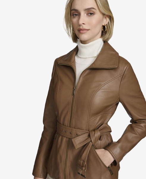Women's Tatum Belted Leather Jacket