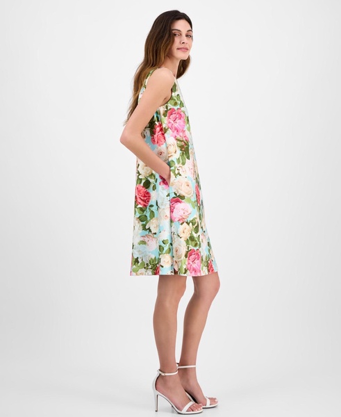 Women's Printed Sleeveless Scuba Shift Dress