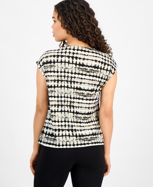 Petite Printed Extended-Shoulder Top