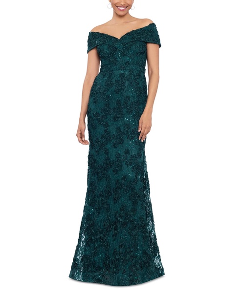 Off-The-Shoulder Lace Gown