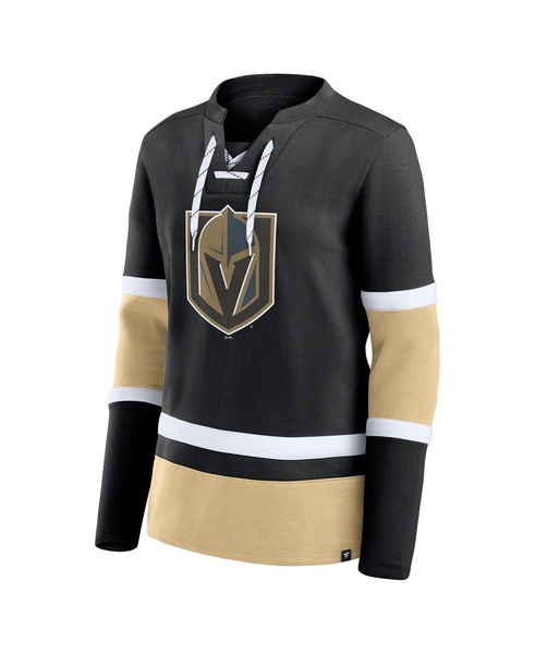 Women's Black Vegas Golden Knights Prime Time Lace-Up Long Sleeve T-Shirt