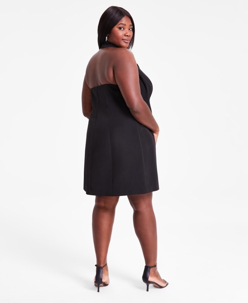Trendy Plus Size Halter Sleeveless Blazer Dress, Exclusively at Macy's 