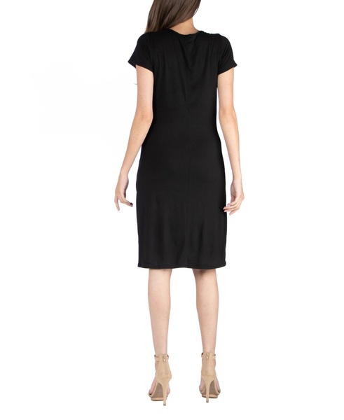Faux Wrap over Dress with Cap Sleeves