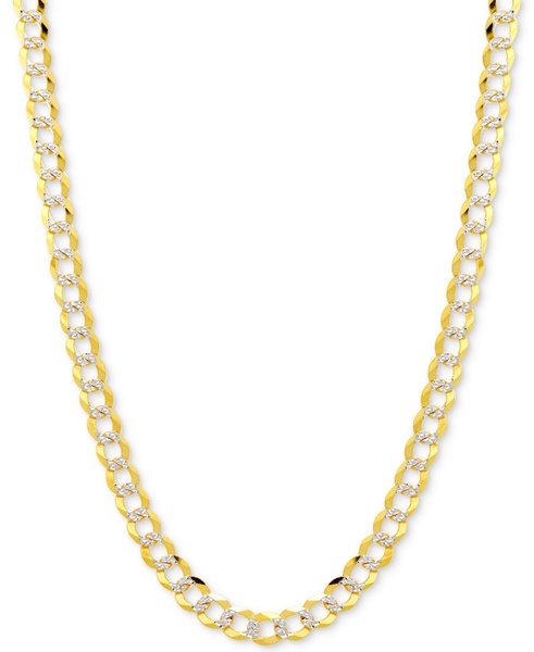 20" Two-Tone Open Curb Link Chain Necklace (3-5/8mm) in Solid 14k Gold & White Gold
