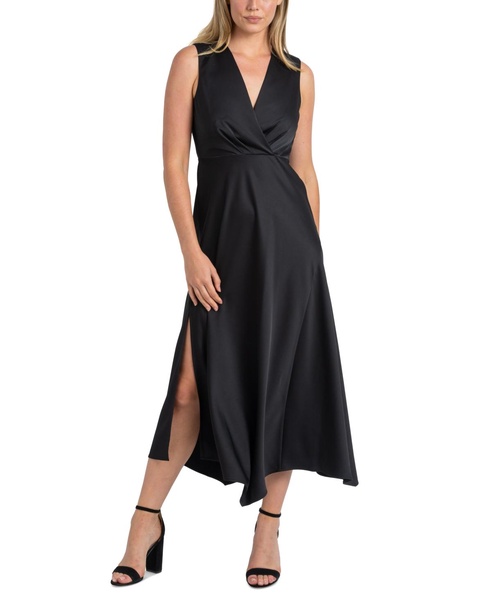 Women's V-Neck Asymmetric-Hem A-Line Dress