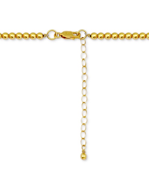 Polished Bead Link Chain Necklace 16" + 2" extender, 18k gold-plated sterling silver Exclusively at Macy's
