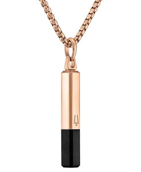 Black & Rose Gold-Tone IP Stainless Steel Black Spinel 26" Pendant Necklace