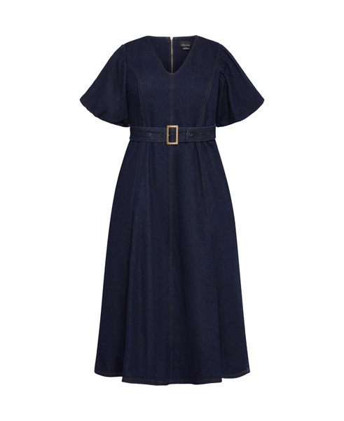 Plus Size Denim Delilah Midi Dress