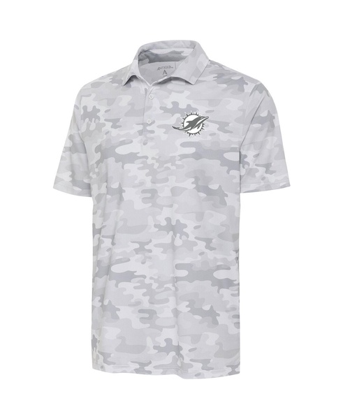 Men's White Miami Dolphins Anthracite Logo Collide Polo Shirt
