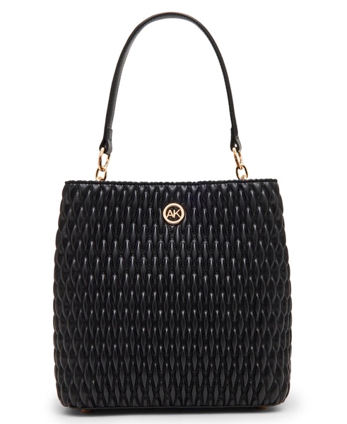 Ruched Quilted Medium Bucket Bag