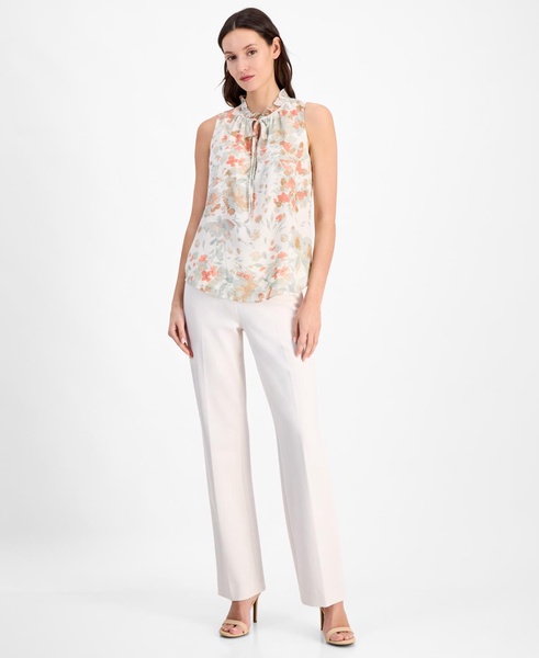 Women's Floral-Print Ruffle-Collar Blouse