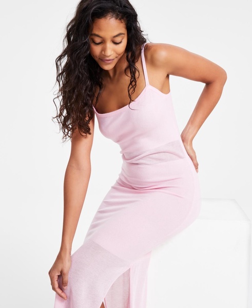 Women's Sleeveless Side-Slit Midi Sweater Dress, Exclusively at Macy's 
