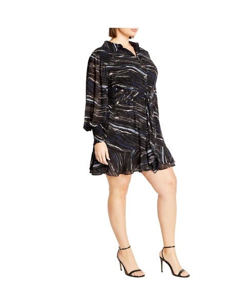 Plus Size Sheer Lover Print Dress