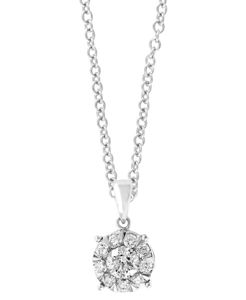 EFFY® Diamond Halo 18" Pendant Necklace (1/2 ct. t.w.) in 14k White Gold