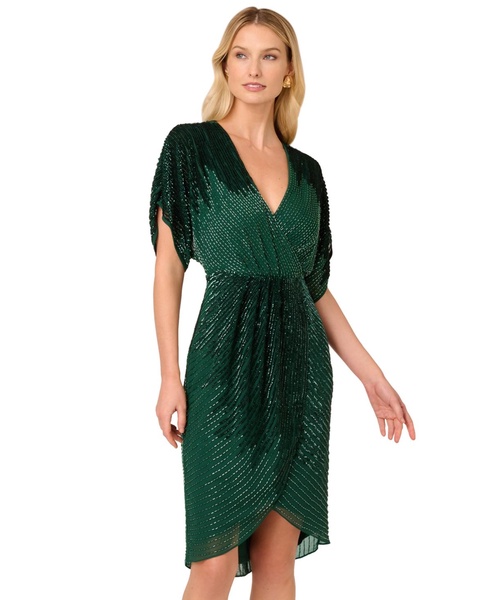 Women's Beaded Dolman-Sleeve Dress