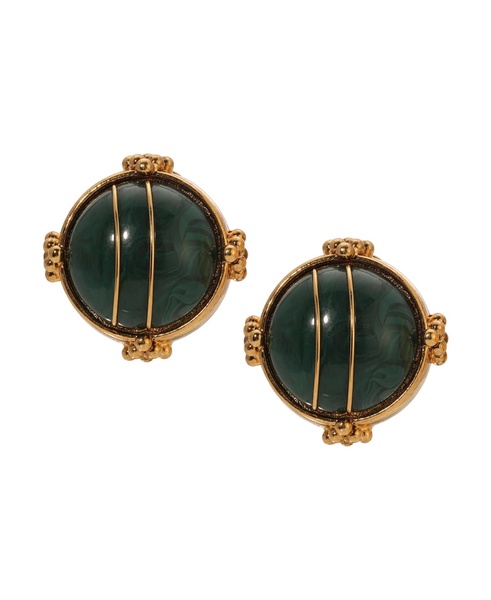 Round Acrylic Button Clip Earrings