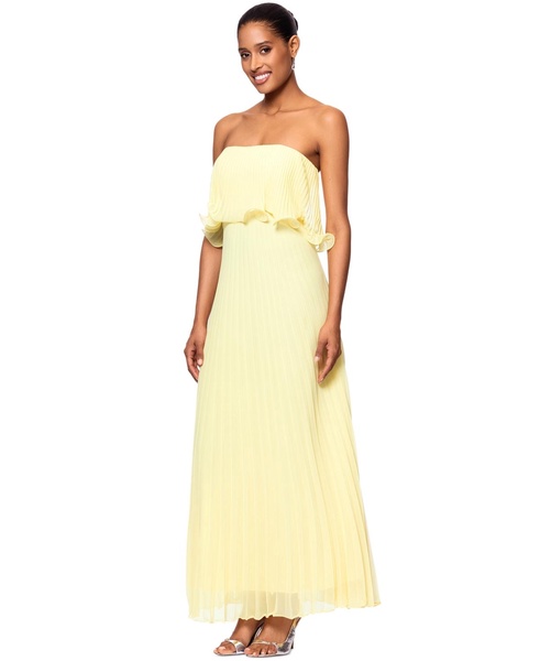Women's Pleated Strapless Gown