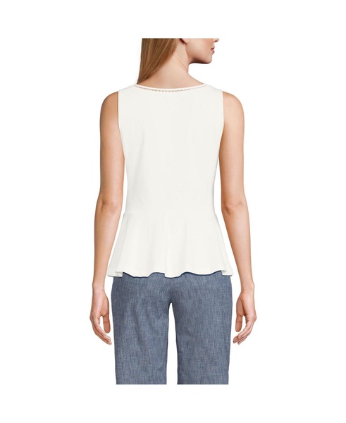 Women's Lightweight Jersey Peplum V-Neck Tank Top