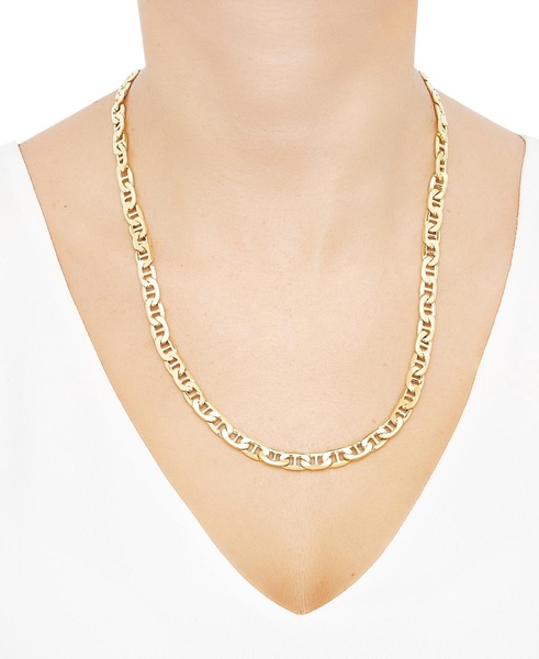 22" Beveled Marine Link Chain Necklace (7-1/5mm) in 10k Gold