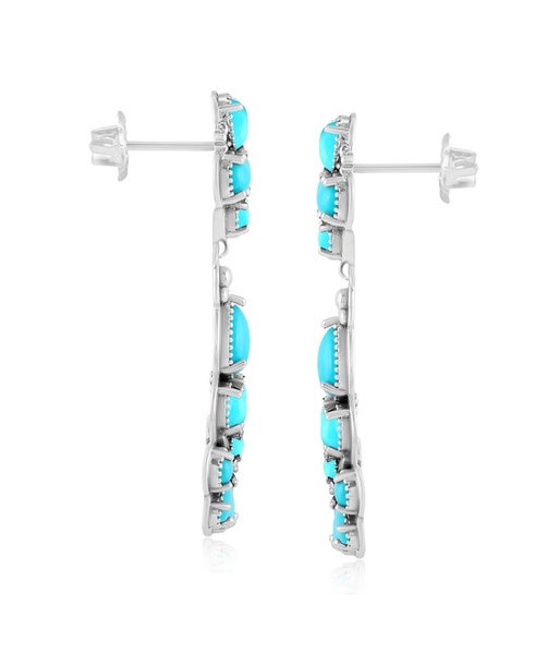 Sterling Silver Blue Turquoise Chandelier Earrings