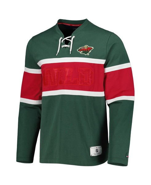 Men's Green Minnesota Wild Walter Lace-Up Long Sleeve Top