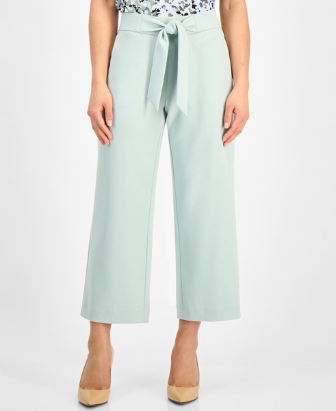 Petite Wide-Leg Tie-Front Pull-On Pants
