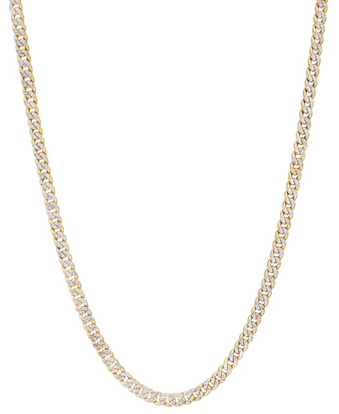 Double-Sided Cuban Link 18" Chain Necklace (4.5mm) in 10k Two-Tone Gold