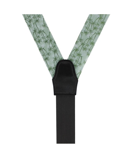 Men's Nohea Palm Tree Linen Blend Novelty Button End Suspenders