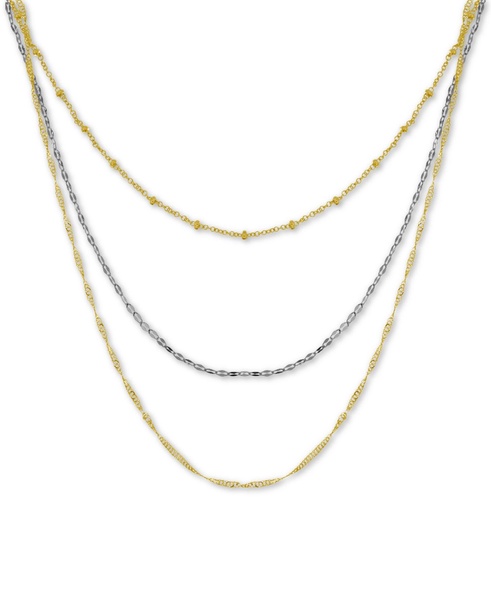 Silver Plated Multi-Chain 18" Layered Statement Necklace