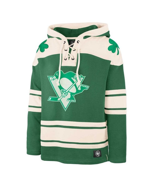 Men's Kelly Green Pittsburgh Penguins St. Patrick's Day Superior Lacer Pullover Hoodie