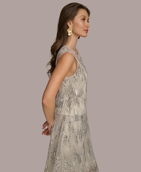 Women's Sequin Embellished Mesh Sleeveless Top