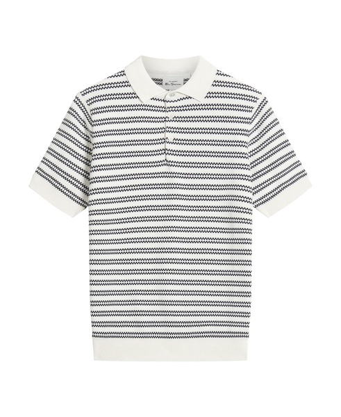 Men's Jacquard Stripe Short Sleeve Polo Shirt