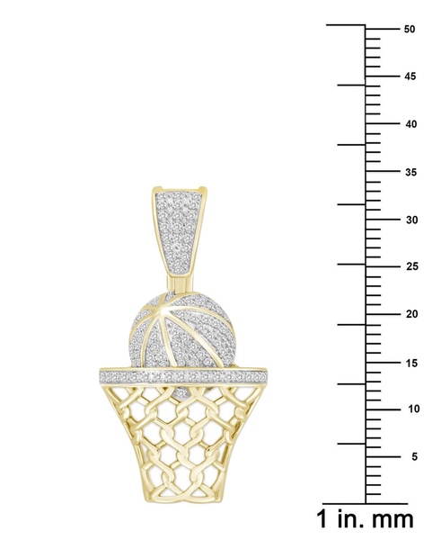 Men's Diamond Basketball Hoop Pendant (1/5 ct. t.w.) in 10k Gold