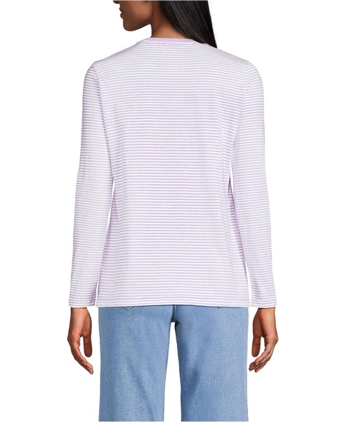 Petite Relaxed Supima Cotton Long Sleeve Crew Neck T-Shirt